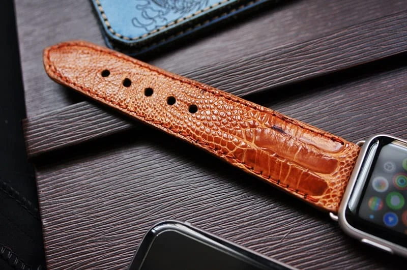 Handmade Ostrich Leg Strap 3 incl. Lugs Adapter for Apple Watch (or Apple Watch Sport) 42mm or 38mm – image 5